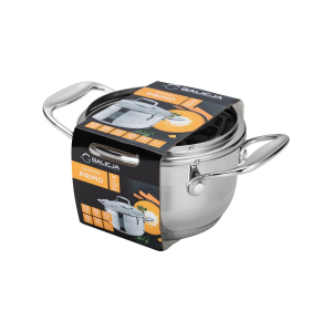 Garnek ze stali nierdzewnej 1,2L/14cm PRIMO na gaz, indukcję, do zmywarki